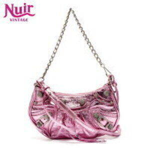 Balenciaga Le Cagole Shoulder Metallic Bag Pink
